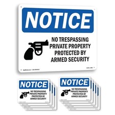 No Trespassing Private Property OSHA Notice Sign Metal,, Decal 5 or 10 Pack
