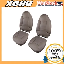 For 1992-1996 Ford Bronco Driver & Passenger Bottom & Top Leather Seat Cover Tan