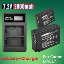 For Canon Camera 2 PCS LP-E17 dual Charger Battery RP SL3 T6s T7i Rebel T6i 750