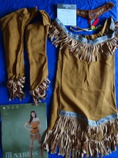 NEW Native American Princess Indian Costume Outfit Hide Huntress Tan Size SMALL
