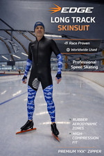 Tuta pattinaggio di velocità Edge Long Track SKINSUIT gomma Speedsuit blu
