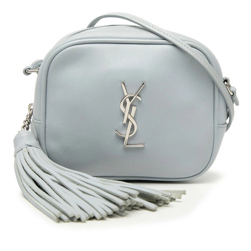 Saint Laurent YSL Logo Blogger Tassel Mini Shoulder Bag FLY425317 Blue Leather