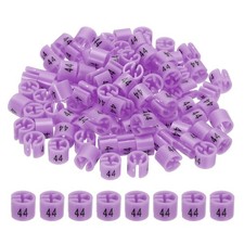 100 Pcs Clothes Hanger Marker Number 44 Tag 3mm Rod Garment Size Tag Purple Pink
