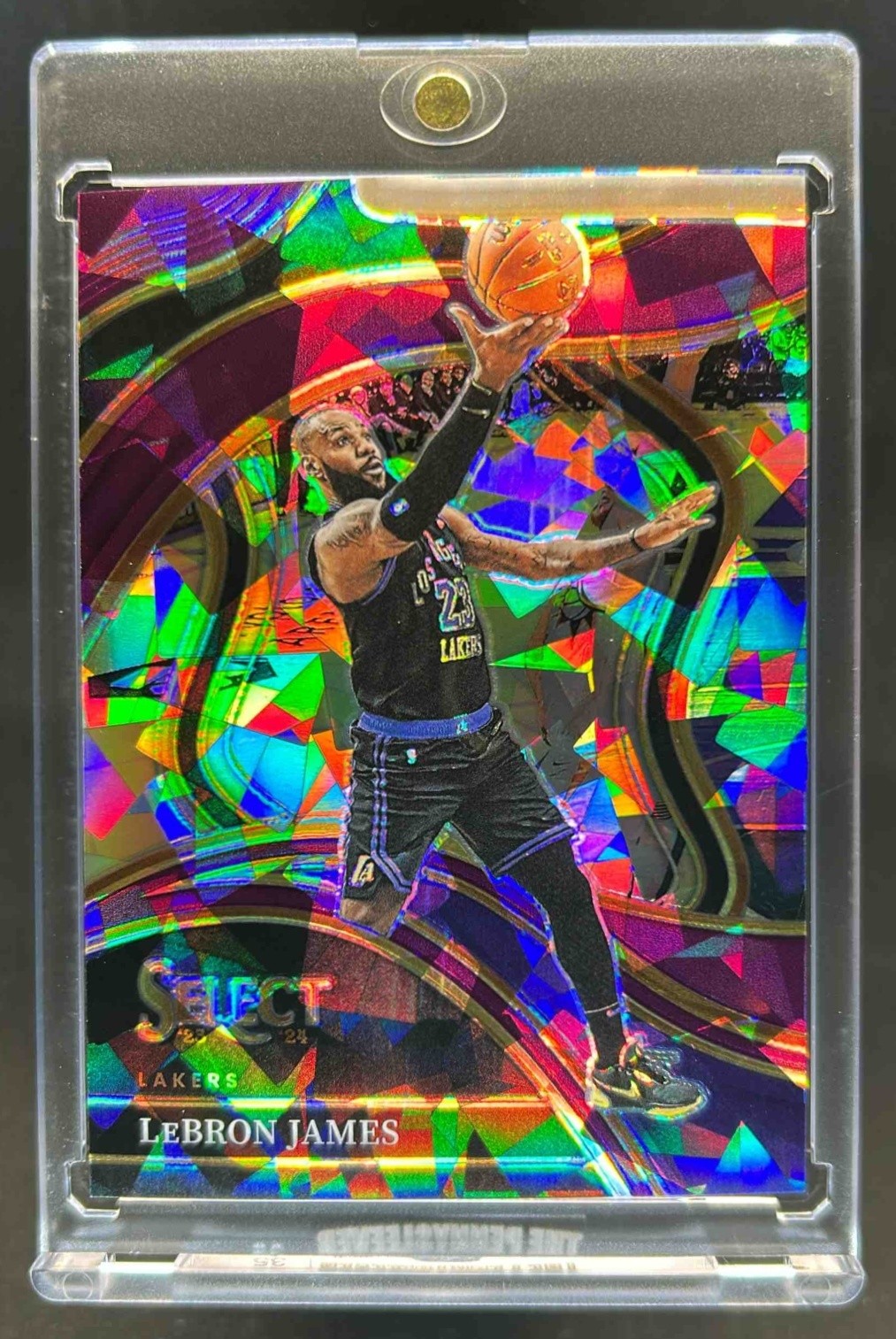 2023-24 Select LeBron James Purple Cracked Ice Prizm Courtside #47/99 Lakers