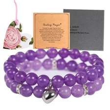 Healing Bracelets for Women Men Teens,8mm Natural Stone Healing Yoga Bracelet...