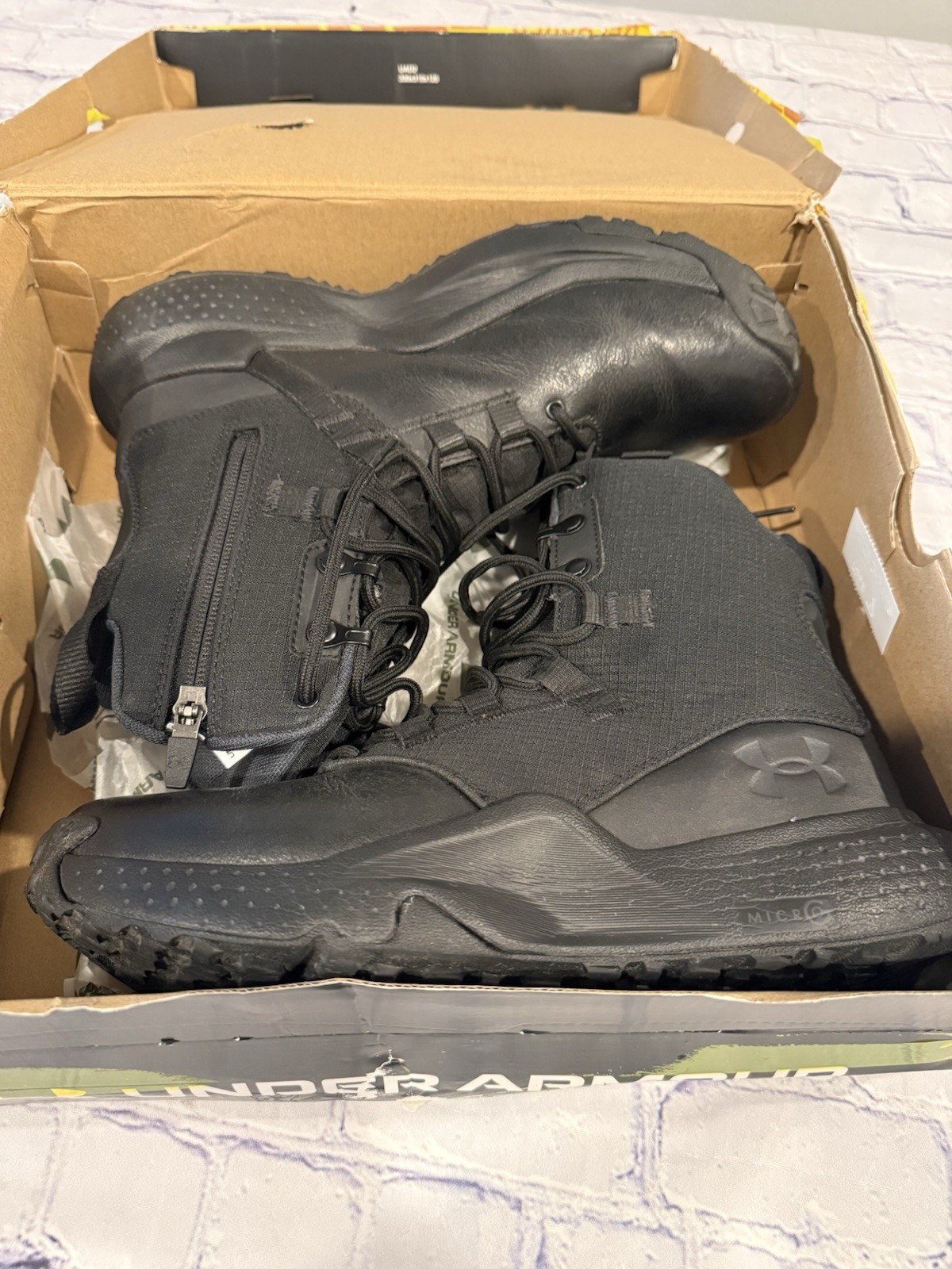 Under Armour Men's Micro G Stellar Zip Tactical Boots Size 8 - Read Description