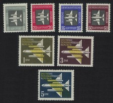 GDR Airmail Aircraft 7v 1957 MNH SG#E350-E356
