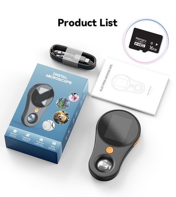 1080P 500X Digital Microscope Coins 2Inch HD Video Microscope w/Magnifying Glass