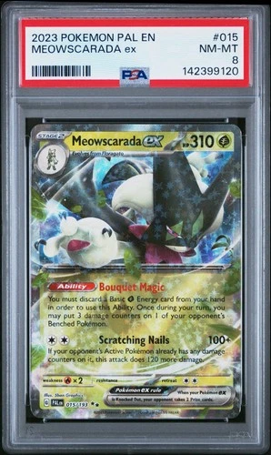 Pokemon Paldea Evolved - Meowscarada EX 015/193 (PSA 8)
