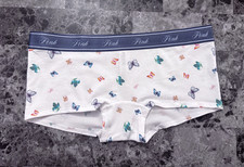 NWT VICTORIA'S SECRET PINK BLUE BUTTERFLY THICK LOGO WAISTBAND BOYSHORT PANTIES