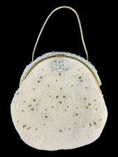 Vintage K  G Charlet Bag Handmade Floral Beaded Handbag Purse