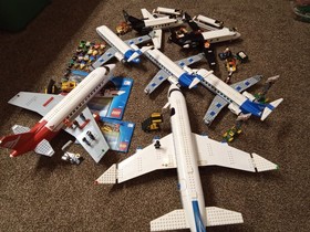LEGO City Lot 7893 3181 3182 60102 Passenger Plane Jets Limo VIP Minifigures