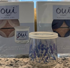 Yoplait Oui Yogurt Jars/Pots 4 Pack Lids - Clear or blue- you pick