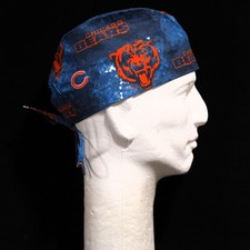 Chicago Bears Large Logo All Over on Navy Blue Theme Scrub Hat