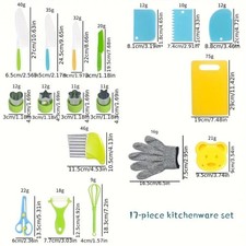 Young Chefs Starter Kit - 12-Piece Playful But Real Cooking Set with Child-Safe