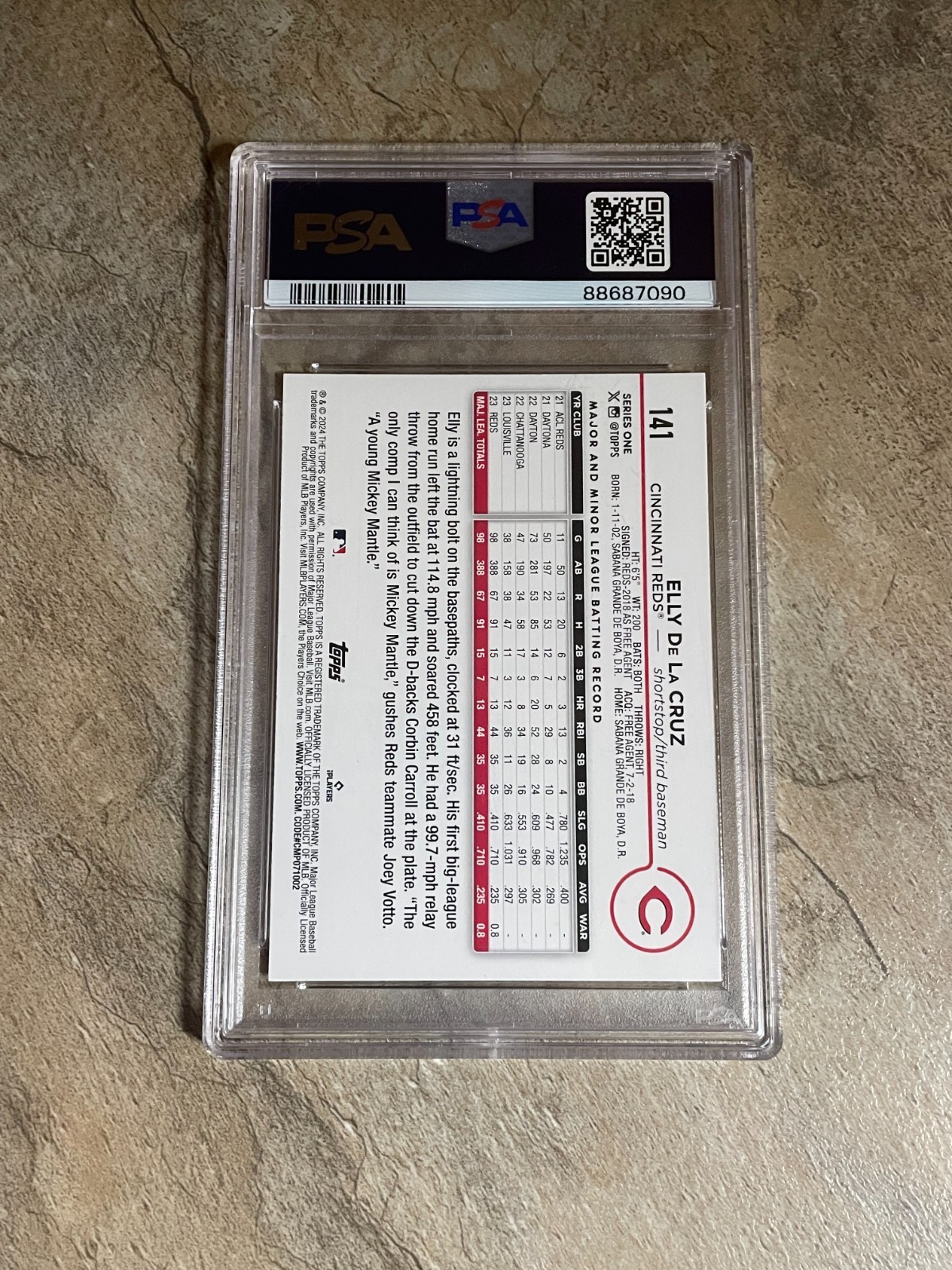 2024 Topps Elly De La Cruz Rookie PSA-9 (Reds) view 2