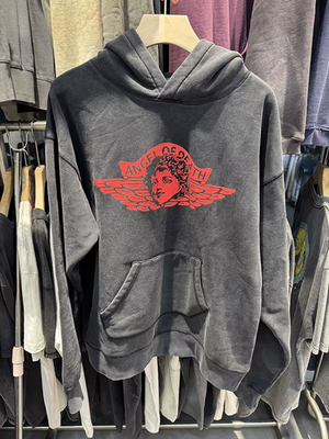 SAINT Mxxxxxx Angel of Death Hoodie Men's Washed Black Hooded