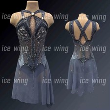 Figure Skating Dress Ice Skating Dress gray Competition Skating Wear