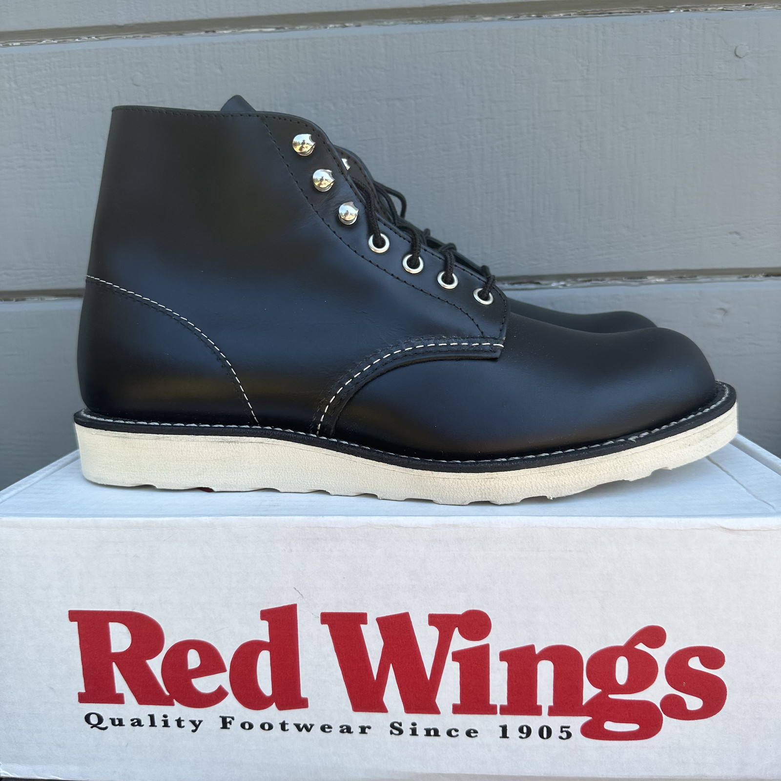New Discontinued Red Wing 8165 Black Leather Lace Up Boots