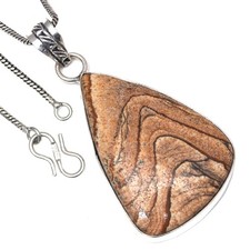 Anhänger Bild Jaspis Edelstein Valentinstag Geschenk Silberschmuck 2,25 Zoll