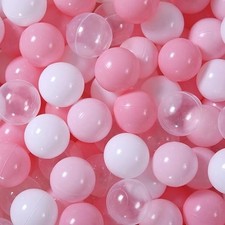 GOGOSO Ball Pit Balls for Toddler, Pink White Clear 100 Balls