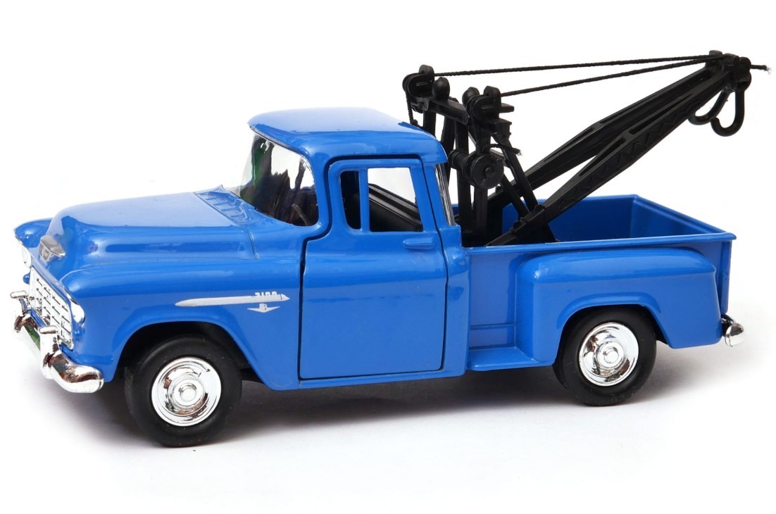 Welly 1955 Chevrolet Stepside Tow Truck Blue 1:34 1:39 Scales 4.5 Inch Diecast