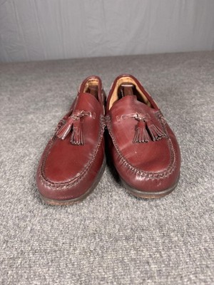 BASS Men\'s Size 12 D EUC USA Made Burgundy Patent Leather Tassel Loafers Shoes Bass loafers harrison tassel - Gem main image 4
