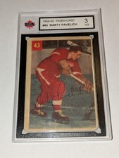 1954-55 Parkhurst # 43 Marty Pavelich -  Vintage Hockey Card KSA 3
