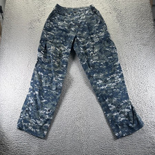 Vintage US Navy Pant Mens S Blue Cotton Camouflage Cargo Straight Made In USA