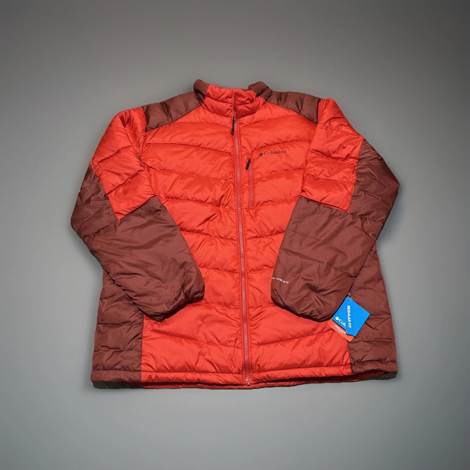 NWT Columbia Puffer Jacket Labyrinth Loop Winter Orange Mens 2XL Omni Heat $165