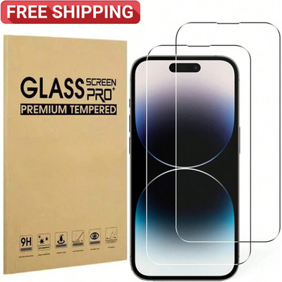 2 Pcs Screen Protector for iPhone Premium 9H+ Scratch-Resistant Tempered Glass
