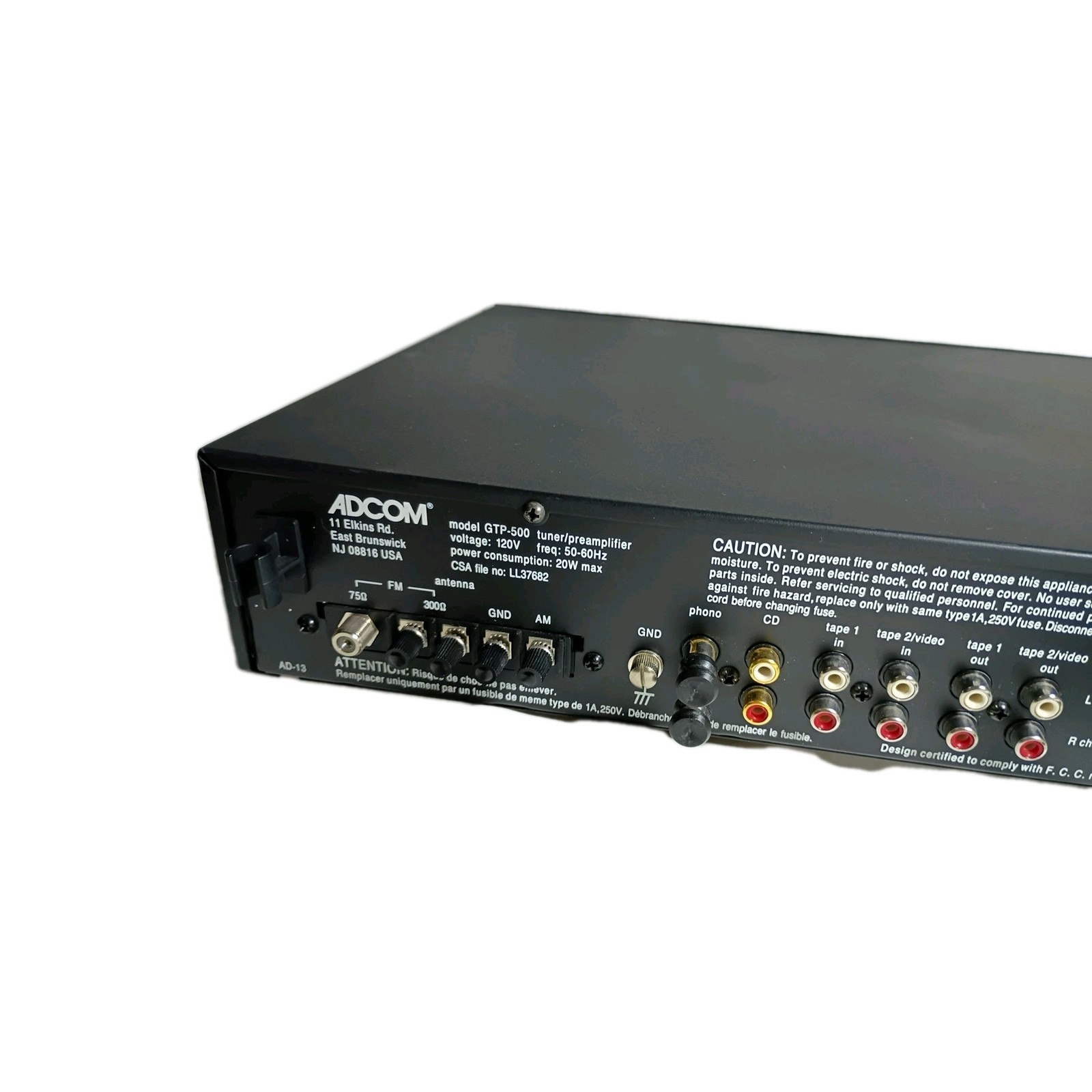 Adcom GTP-500 Stereo Tuner Preamplifier – Tested Working