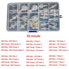 24 Piece SMA RF Coaxial Adapter Kit SMA to TNC UHF BNC N Male Female Connector