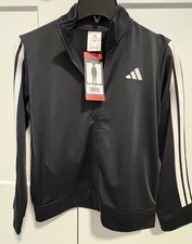 Adidas Youth Tricot Full Zip Jacket, MEDIUM 10/12 , BLACK, Brand New, NWT 