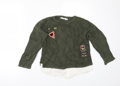 Marks and Spencer Mädchen grüner Pullover Pulli Größe 6-7 Jahre - Shirt Unterteil