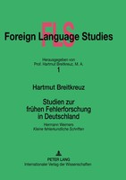 Studien Zur FrüHen Fehlerforschung In Deutschland Hartmut Breitkreuz Taschenbuch