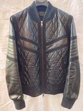 NEIL BARRETT NEW QUILTED LEATHER BOMBER ZIP BIKER JACKET TOM FORD PRADA AMIRI