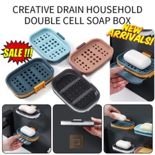 Portasapone forte ventosa bagno doccia bagno rete scarico vassoio scatola 