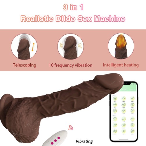 APP Realistic G-Spot Dildo Heating Vibrator Thrusting Massager Sex Toy for Women - Picture 8 of 13