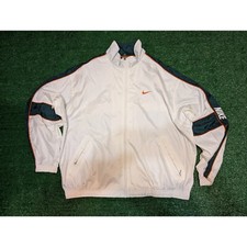 Nike Windbreaker Jacket Full Zip Lightweight White Green Orange Size XL Read 