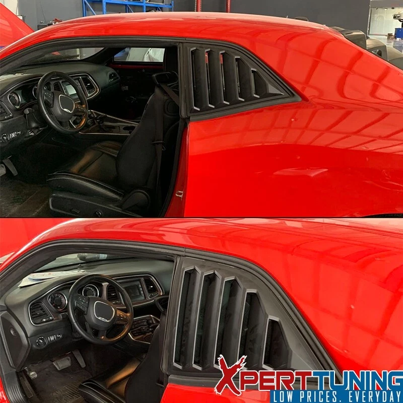 Fits 08-23 Dodge Challenger XE V4 Style Matte Black Side Window Louver PP Foto 2 de 4