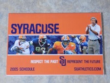2005 SYRACUSE ORANGE NCAA Football Pocket Schedule