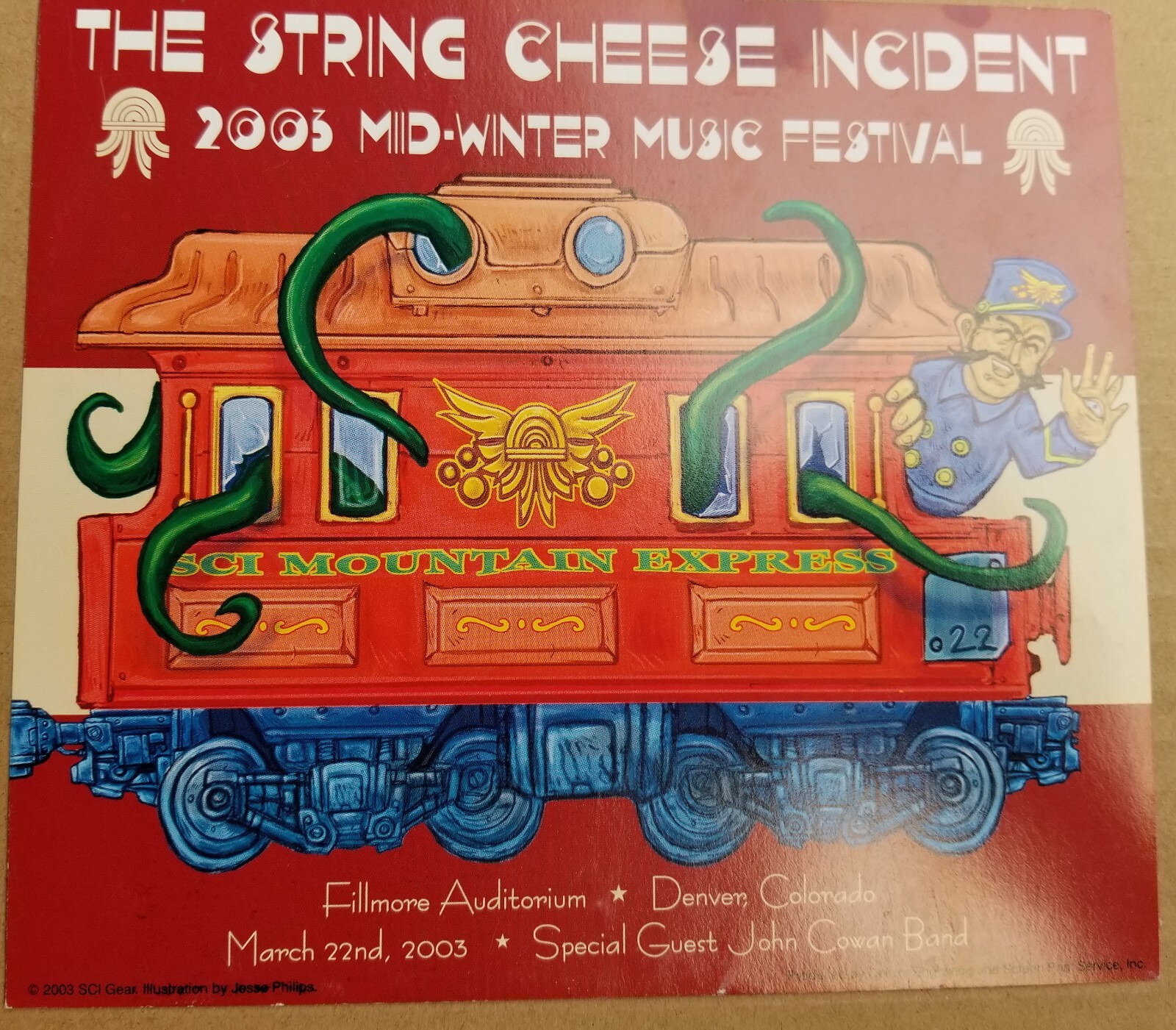 Concert Promo Card The String Cheese Incident Midwinter Music Festival 2003 Vg
