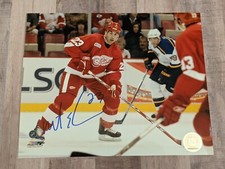 Mathieu Schneider Signed 8x10 Photo File COA Red Wings Canadiens Kings Rangers D
