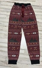 Harry Potter Hogwarts Graphic Lounge Sleepwear Jogger Pants Mens Small Youth XL