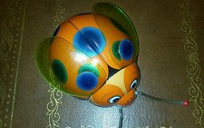 Vintage t.n tin wind up toy gw lady bug beetle tin toy lot japan