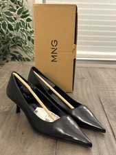 Mango Women's US 9 Zapato 620 Rockyn Black Kitten Heel Shoes #77084046