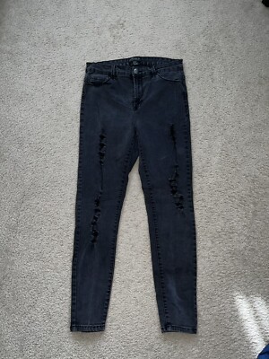 Forever 21 Plus Size Black Ripped Jeans