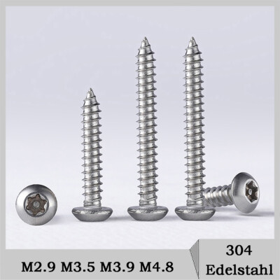 TORX Rundkopf Selbstschneidende zur Diebstahlsicherung A2 Edelstahl M2.9~M4.8