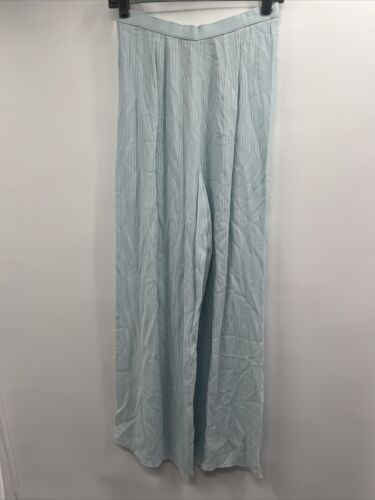 Carolina Herrera Women's Wide Leg Blue Silk Pants Size 6 $890 - Picture 5 of 11